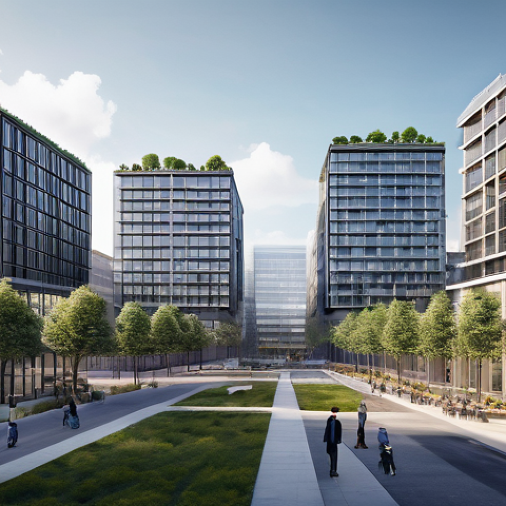 웹개발자 애플리케이션 아키텍처 - **A vibrant office environment illustrating the contrast between monolithic and microservices archit...