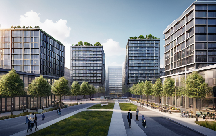 웹개발자 애플리케이션 아키텍처 - **A vibrant office environment illustrating the contrast between monolithic and microservices archit...