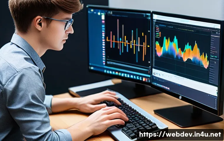 웹개발자 실기 준비 - **Prompt 1: Hands-on Web Development in Action**
A diverse young adult, wearing a comfortable lo...