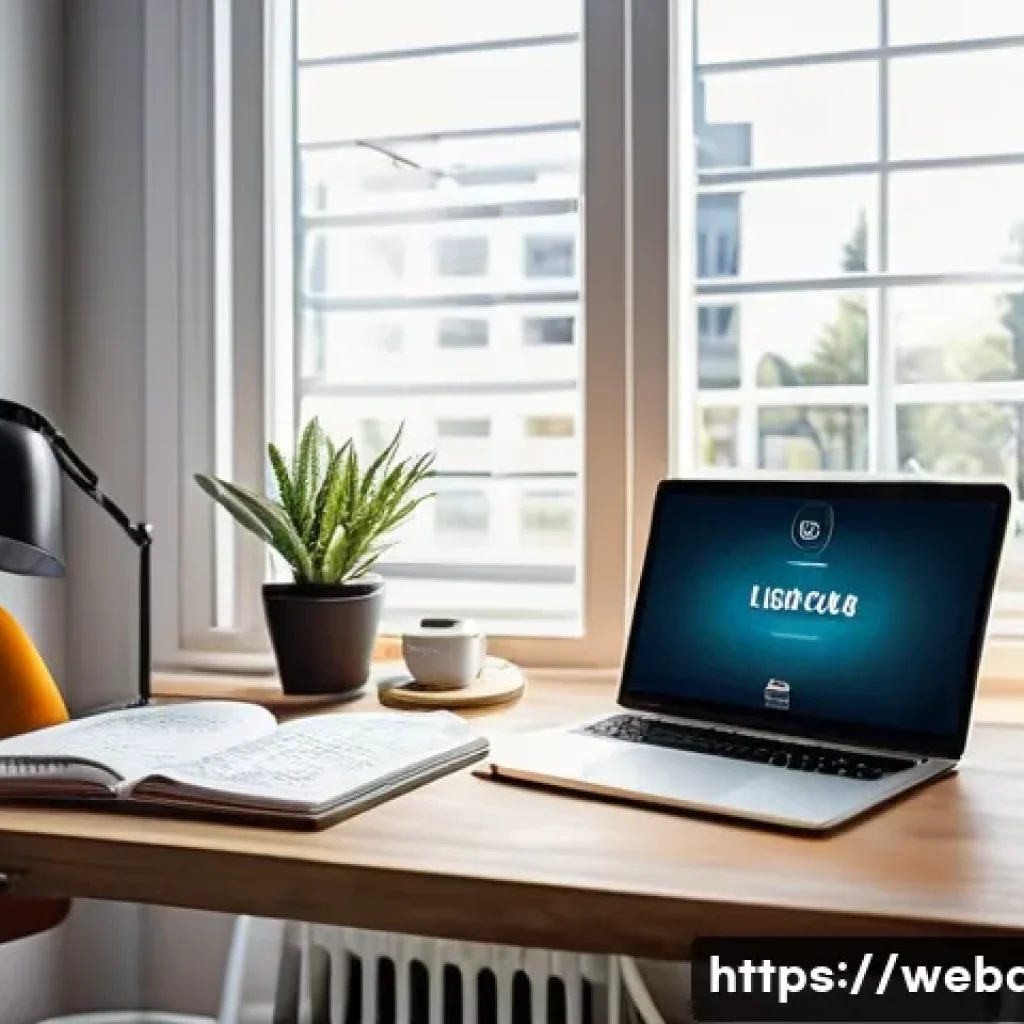 웹개발자 코딩 스킬 향상 - A focused web developer sitting at a modern desk in a bright, minimalist home office, early morning ...