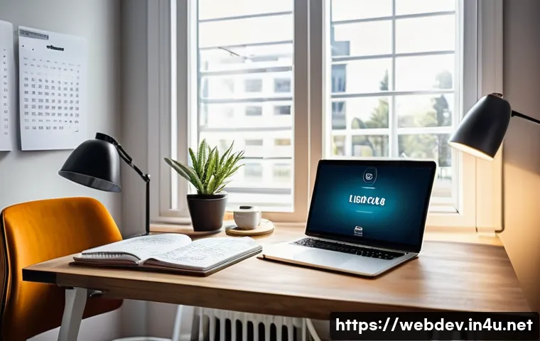 웹개발자 코딩 스킬 향상 - A focused web developer sitting at a modern desk in a bright, minimalist home office, early morning ...