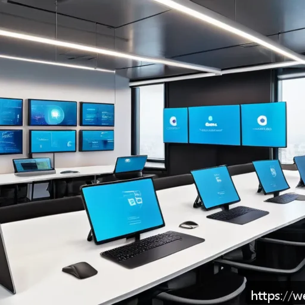 웹개발자 자동화 도구 - A modern software development workspace featuring diverse automation tools displayed on multiple lar...